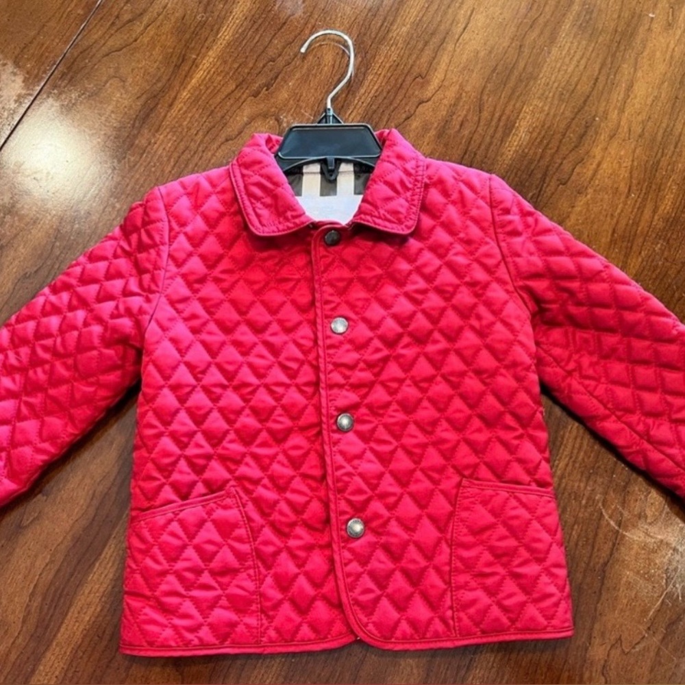 Burberry - Toddler Girls' Quilted Jacket, red, Sz2.